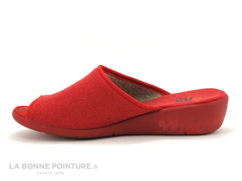 Achat chaussures CM Confort Femme Pantoufle Chausson, vente CM Confort 48750001 - Rouge - Pantoufle mule en eponge