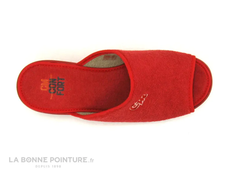 Achat chaussures CM Confort Femme Pantoufle Chausson, vente CM Confort 48750001 - Rouge - Pantoufle mule en eponge