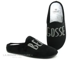 Achat chaussures CM Confort Homme Pantoufle et Chausson, vente CM Confort 25504 Noir - Gris - BEAU GOSSE - Pantoufle mule Homme