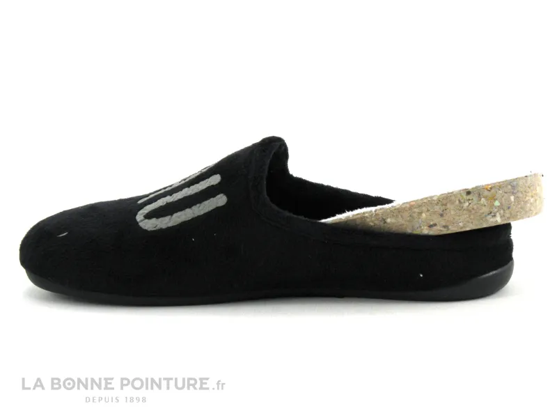 Achat chaussures CM Confort Homme Pantoufle et Chausson, vente CM Confort 25504 Noir - Gris - BEAU GOSSE - Pantoufle mule Homme