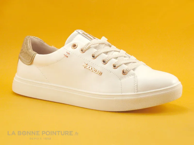 Achat chaussures Dockers Femme Basket, vente Dockers 44MA201 - Blanc - Rose gold - Sneakers femme