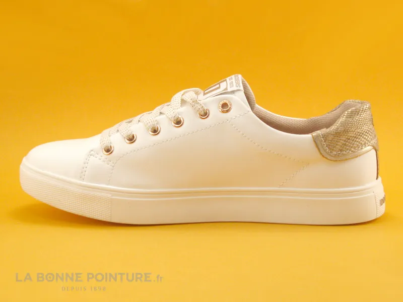 Achat chaussures Dockers Femme Basket, vente Dockers 44MA201 - Blanc - Rose gold - Sneakers femme