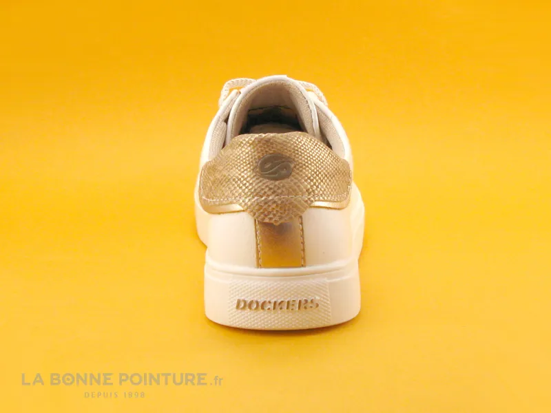 Achat chaussures Dockers Femme Basket, vente Dockers 44MA201 - Blanc - Rose gold - Sneakers femme