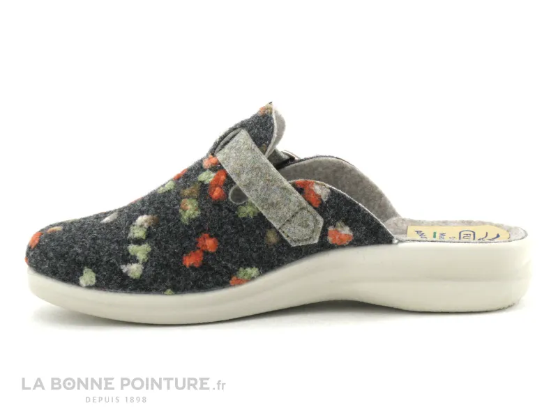 Achat chaussures Fly Flot Femme Pantoufle Chausson, vente Fly Flot FLOROY Gris - Multicolore - Pantoufle laine bouillie Femme