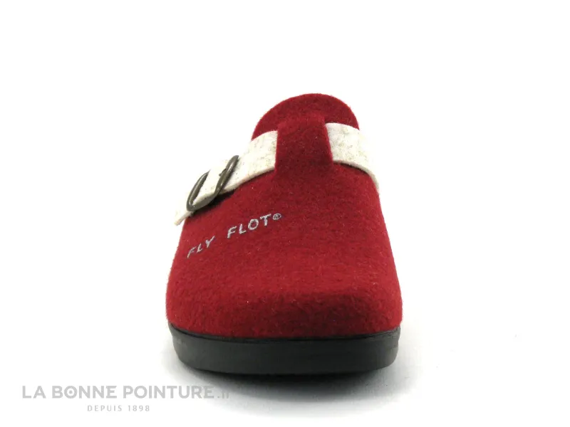 Achat chaussures Fly Flot Femme Pantoufle Chausson, vente Fly Flot FOUFOU Bordeaux - Ecru - Pantoufle mule reglable Femme