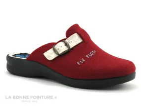 Achat chaussures Fly Flot Femme Pantoufle Chausson, vente Fly Flot FOUFOU Bordeaux - Ecru - Pantoufle mule reglable Femme