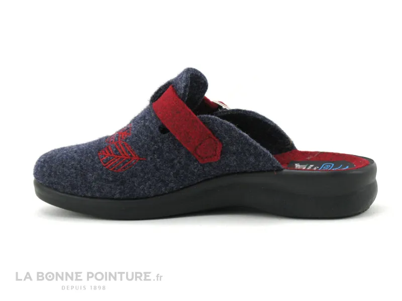 Achat chaussures Fly Flot Femme Pantoufle Chausson, vente Fly Flot FOULE Bleu Bordeaux - Pantoufle sabot Femme reglable