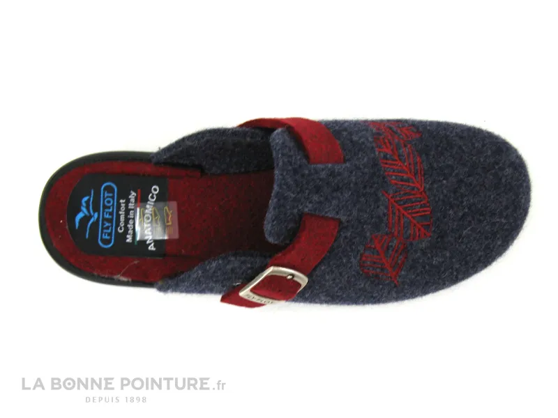 Achat chaussures Fly Flot Femme Pantoufle Chausson, vente Fly Flot FOULE Bleu Bordeaux - Pantoufle sabot Femme reglable