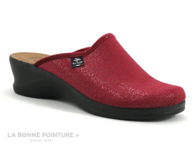 Achat chaussures Fly Flot Femme Pantoufle Chausson, vente Fly Flot FRESTY Bordeaux - Pantoufle sabot Femme