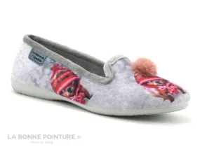 Achat chaussures La Maison de L'Espadrille Femme Pantoufle Chausson, vente Maison de l Espadrille 6150-3 - Gris Rose - Chie