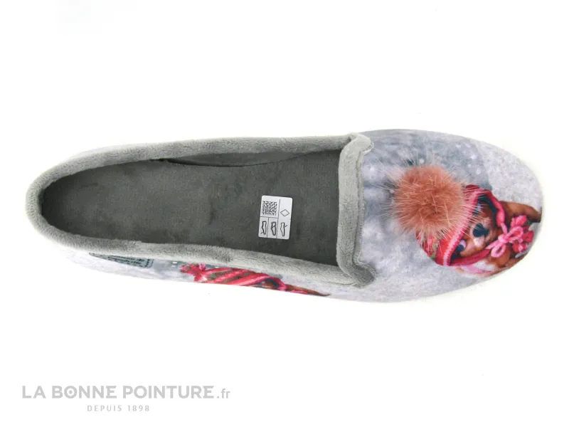 Achat chaussures La Maison de L'Espadrille Femme Pantoufle Chausson, vente Maison de l Espadrille 6150-3 - Gris Rose - Chie