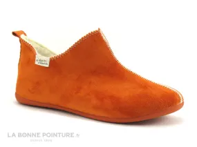 Achat chaussures La Maison de L'Espadrille Femme Pantoufle Chausson, vente Maison Espadrille 6030 Orange - Chausson montant