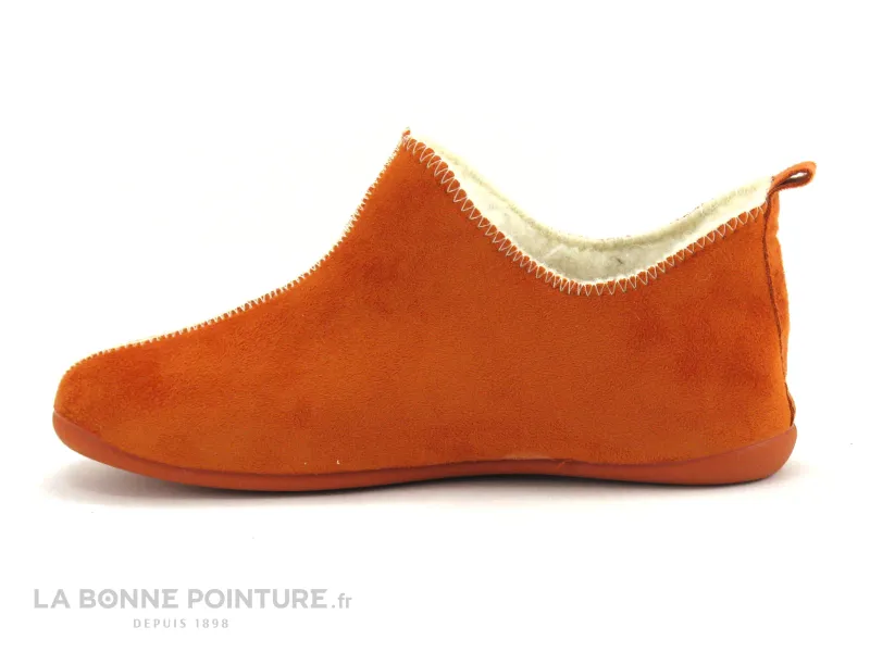 Achat chaussures La Maison de L'Espadrille Femme Pantoufle Chausson, vente Maison Espadrille 6030 Orange - Chausson montant