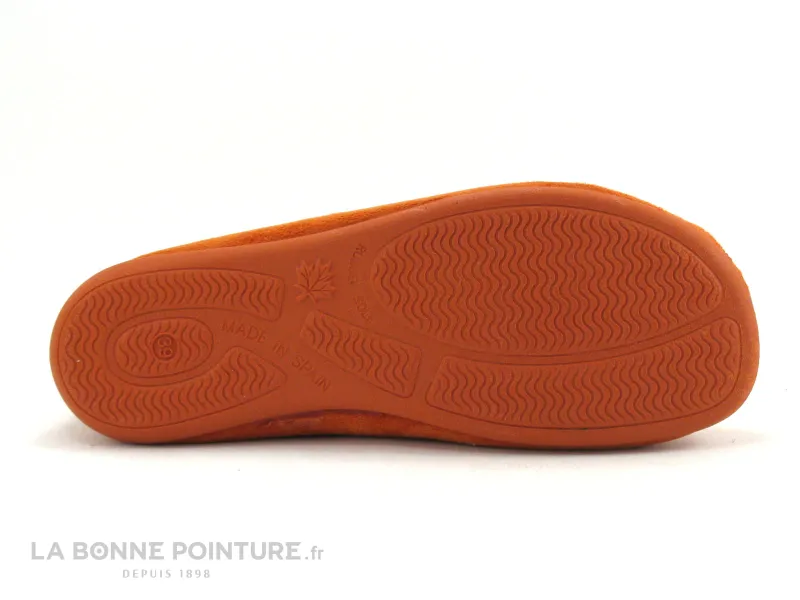 Achat chaussures La Maison de L'Espadrille Femme Pantoufle Chausson, vente Maison Espadrille 6030 Orange - Chausson montant