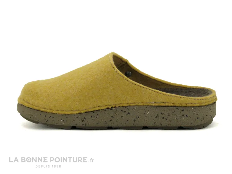 Achat chaussures Ouf ! Femme Pantoufle Chausson, vente Ouf MOTALA Jaune - 31841 - Pantoufle sabot Femme en feutre recycle