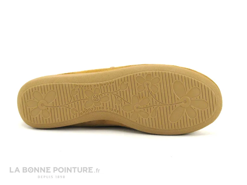 Achat chaussures Ouf ! Femme Pantoufle Chausson, vente Ouf MUSOIR Camel - Lisere fourrure beige - Chausson souple Femme