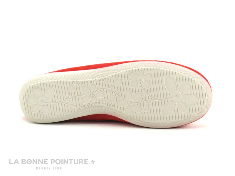 Achat chaussures Ouf ! Femme Pantoufle Chausson, vente Ouf MUSOIR Rouge - Lisere fourrure beige - Chausson Femme - Semelle soupl