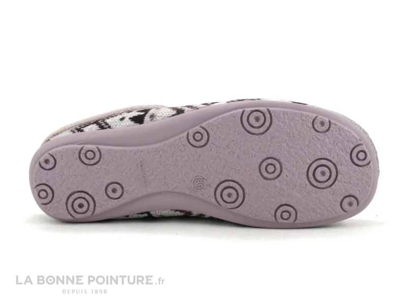 Achat chaussures Ouf ! Femme Pantoufle Chausson, vente Ouf RIBLANC Rose - Chat gris lunettes paillettes - Pantoufle mule femme