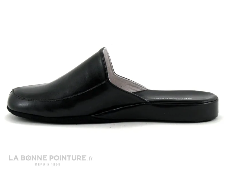 Achat chaussures Semelflex Homme Pantoufle et Chausson, vente Semelflex BEY Noir - Pantoufle mule Homme avec semelle cuir