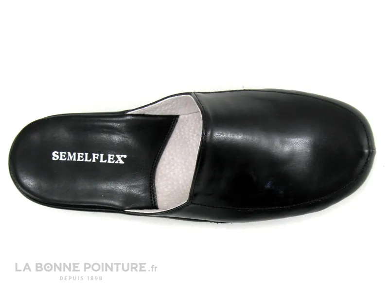 Achat chaussures Semelflex Homme Pantoufle et Chausson, vente Semelflex BEY Noir - Pantoufle mule Homme avec semelle cuir