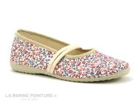 Achat chaussures Soca Femme Pantoufle Chausson, vente Soca 0333 Beige et Fleuri - Chausson ballerine Femme avec elastique