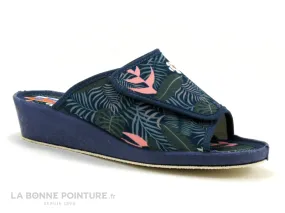 Achat chaussures Soca Femme Pantoufle Chausson, vente Soca Komodonas 1137 Tropical - Vert fleuri -  Mule compensee avec scratch