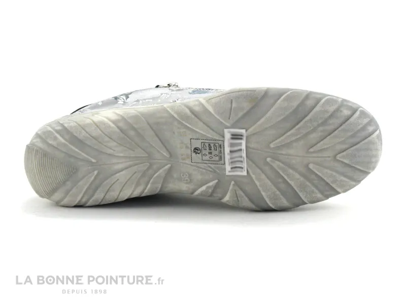 Achat chaussures The Divine Factory Femme Basket, vente The Divine Factory PO3607  - Argent Gris Fleurs - Basket Femme