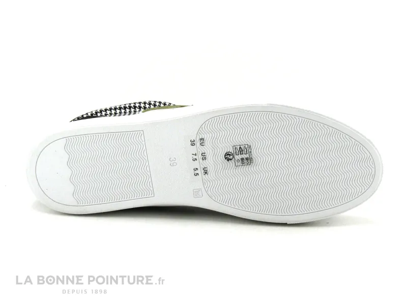 Achat chaussures The Divine Factory Femme Basket, vente The Divine Factory  QL4702 - Noir - Or - Pied de poule - Basket Femme