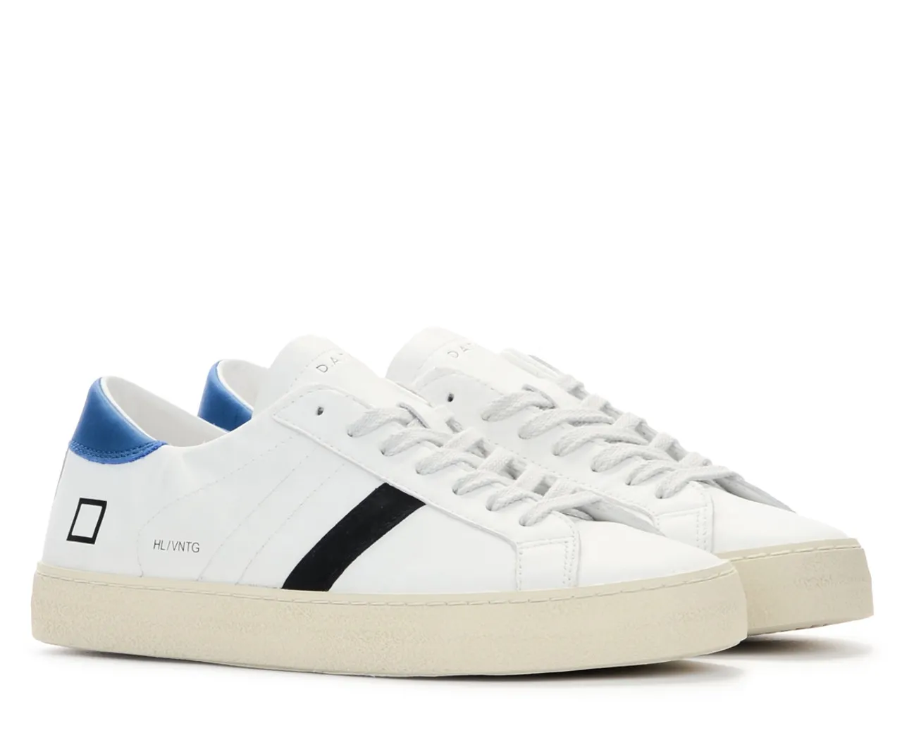 Baskets D.A.T.E. Hill Low blanc et bleu 