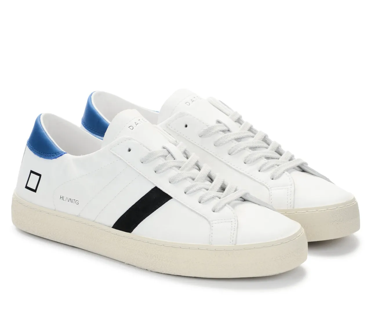 Baskets D.A.T.E. Hill Low blanc et bleu 