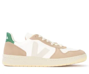 Baskets Veja V-10 blanc beige et vert