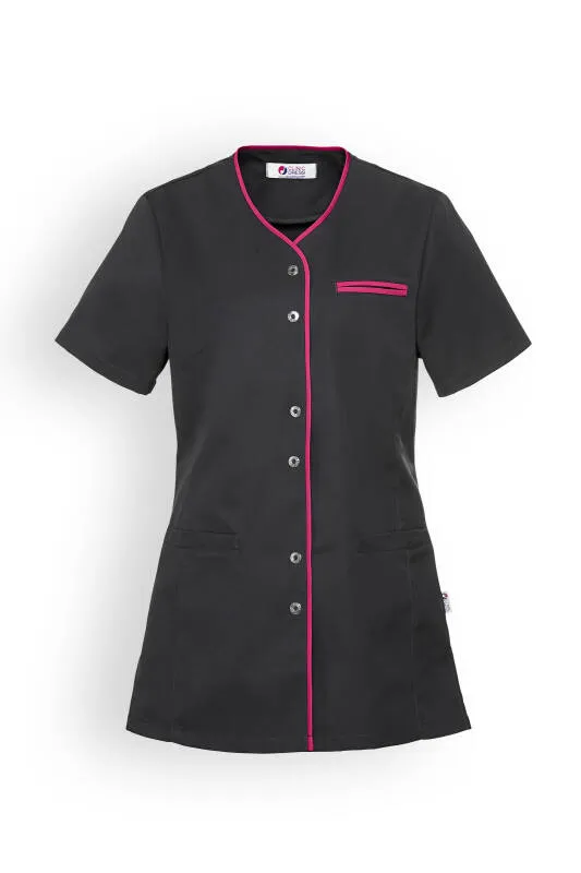 Blouse Beauté Femme - Boutonnée anthracite/pink