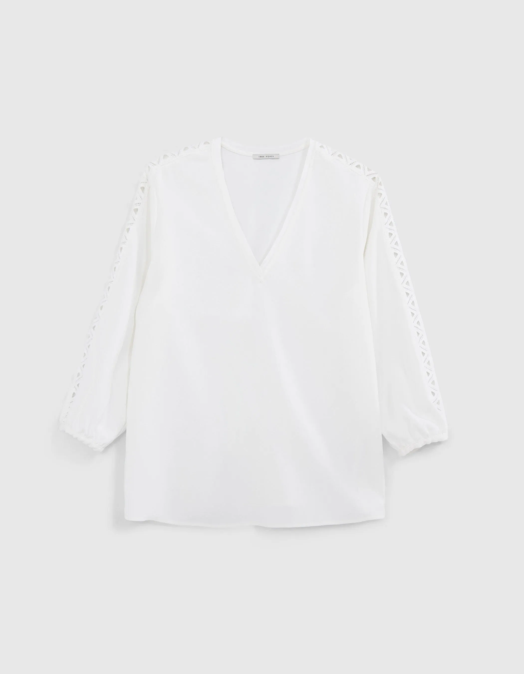 Blouse blanc cassé ganses dentelle Femme