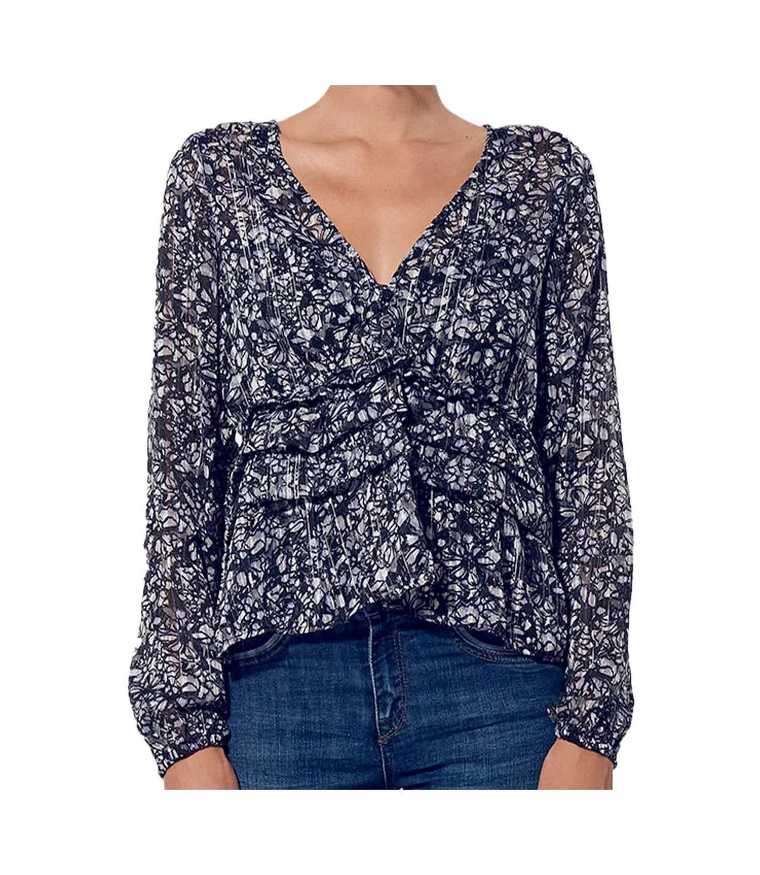 Blouse Bleu à fleurs Femme Kaporal Vian