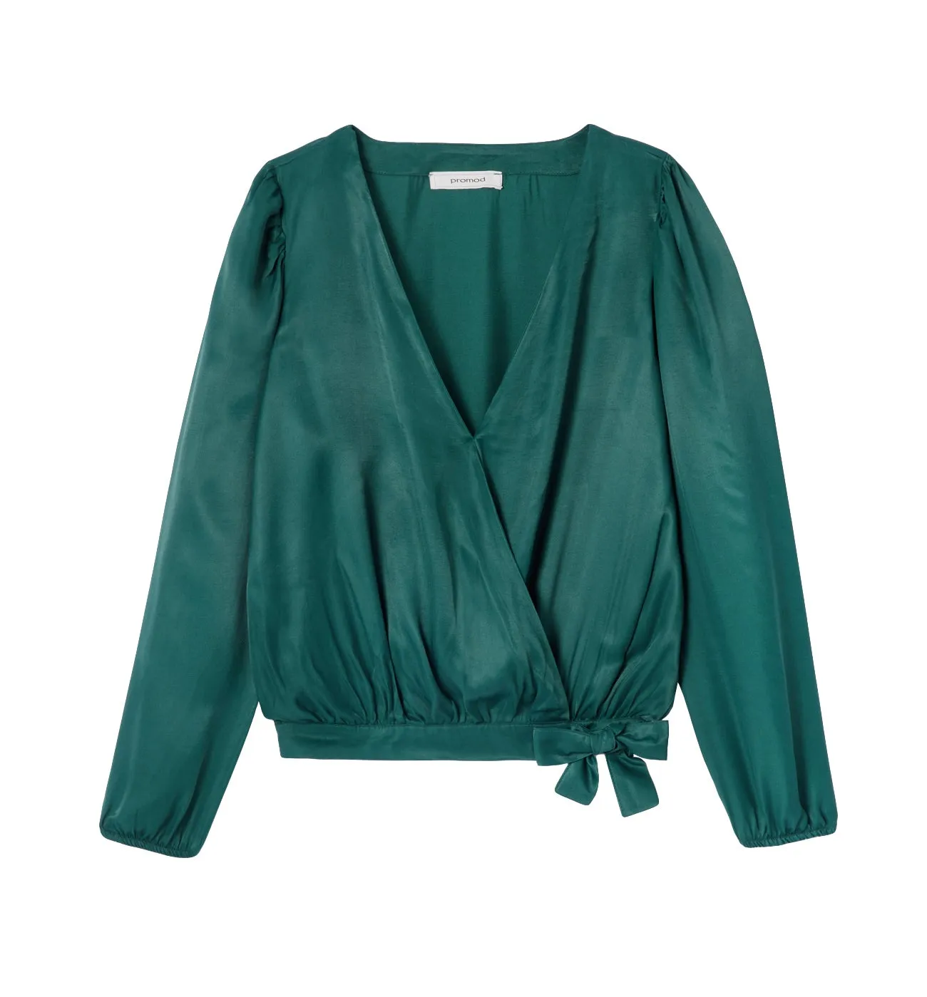 Blouse en satin Femme - Vert émeraude