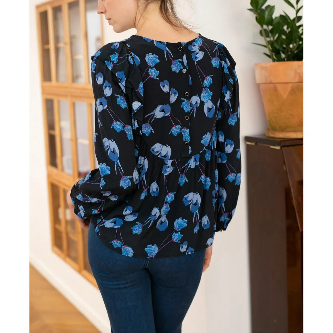 Blouse LEMILA bleu marine | 3 Suisses