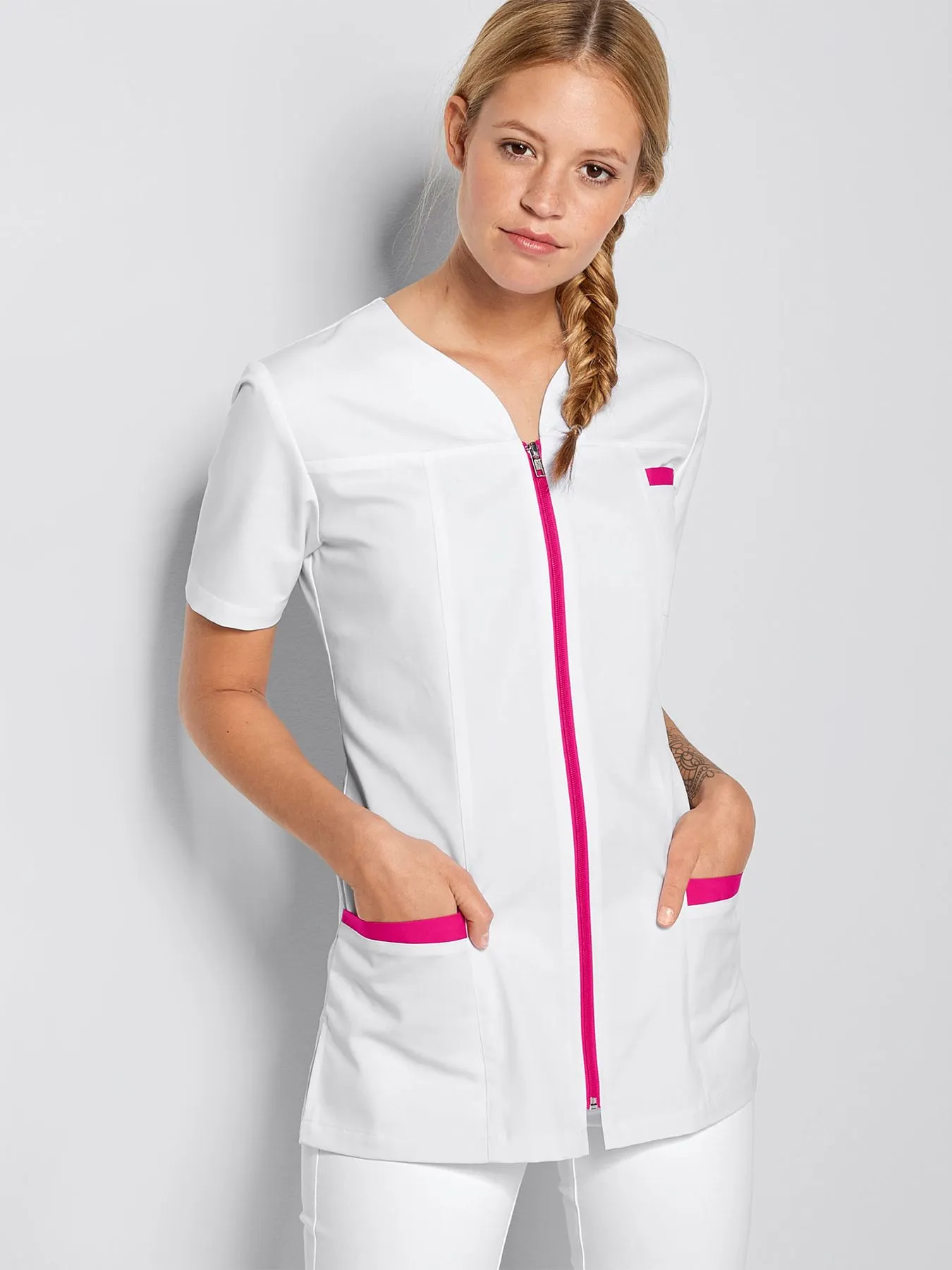 Blouse médicale avec fermeture éclair