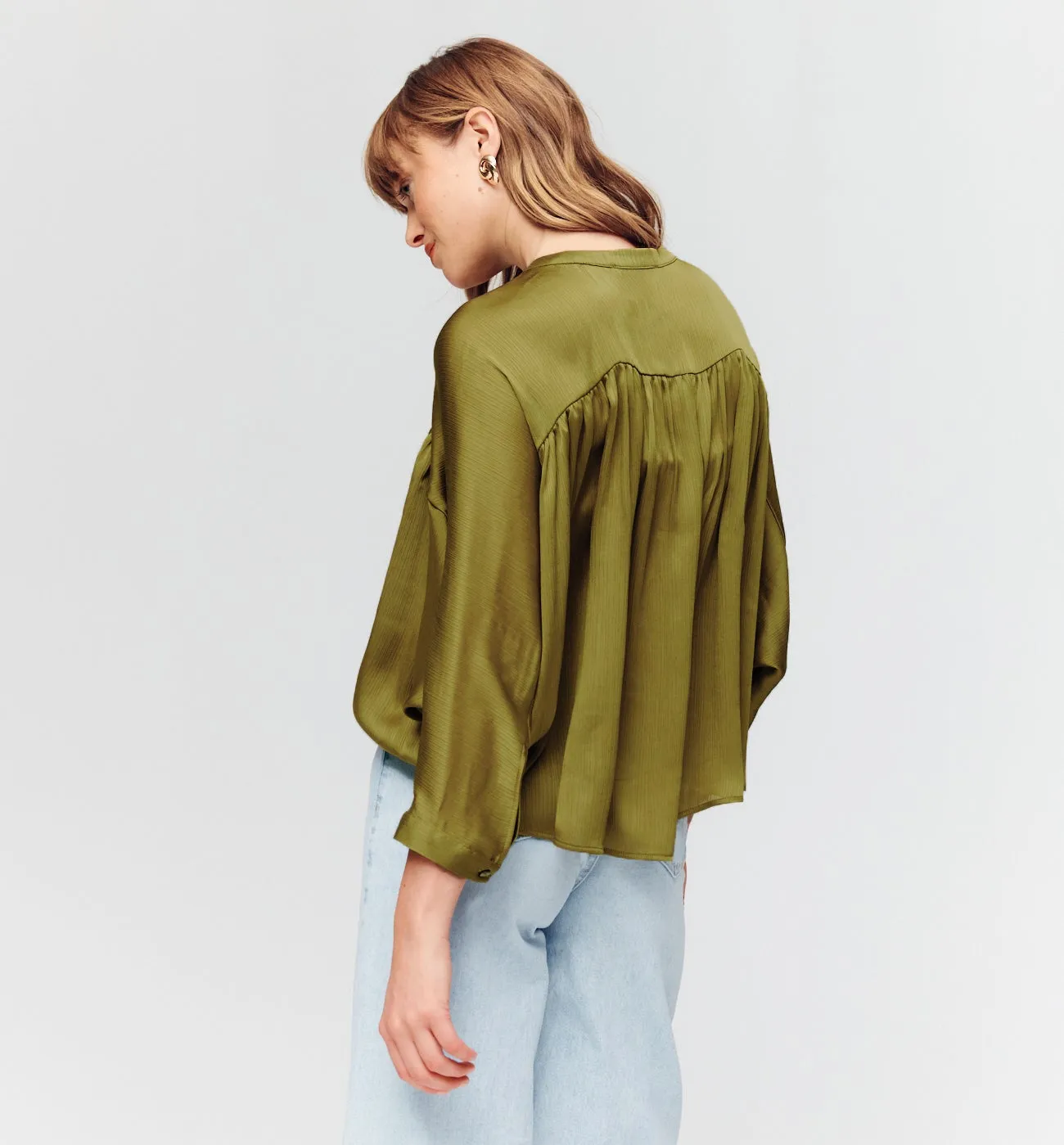 Blouse oversize soyeuse - Safran