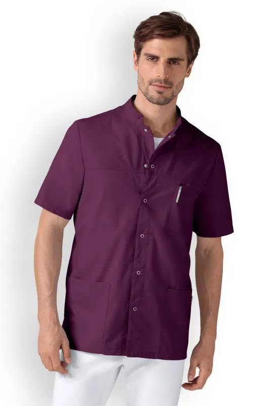 Blouse Stretch Homme - boutonnée prune