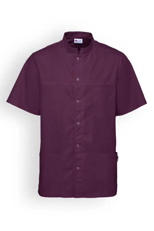 Blouse Stretch Homme - boutonnée prune