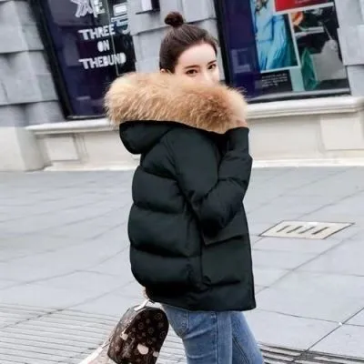 Blouson matelassé à capuche pour femme