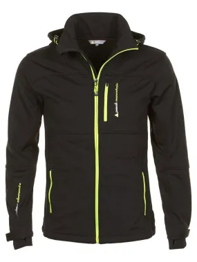 Blouson softshell garçon ECANNE - PEAK MOUNTAIN - Noir Jaune