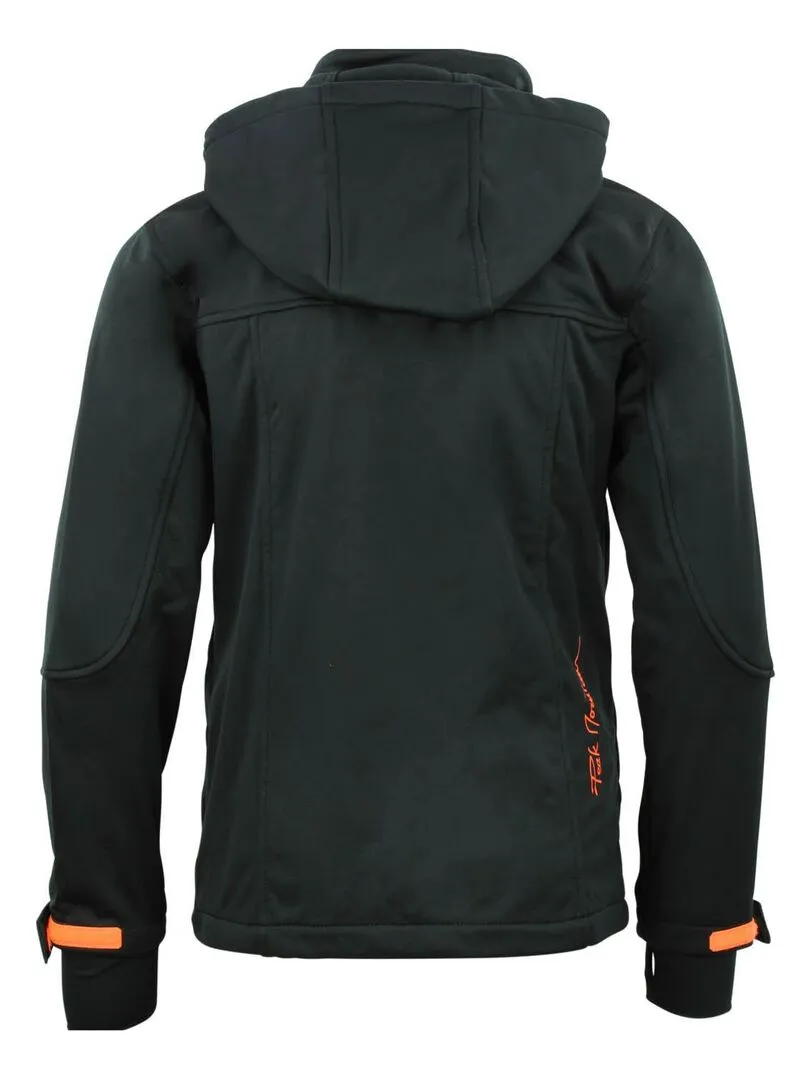 Blouson softshell garçon ECANNE - PEAK MOUNTAIN - Noir Orange