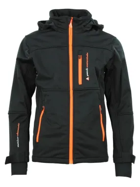 Blouson softshell garçon ECANNE - PEAK MOUNTAIN - Noir Orange