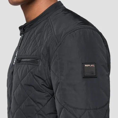 Blouson veste moto noire Replay Jeans pour homme