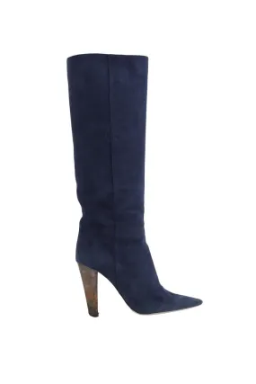 Bottes en daim Sergio Rossi bleu. Matière principale daim. Taille 38.