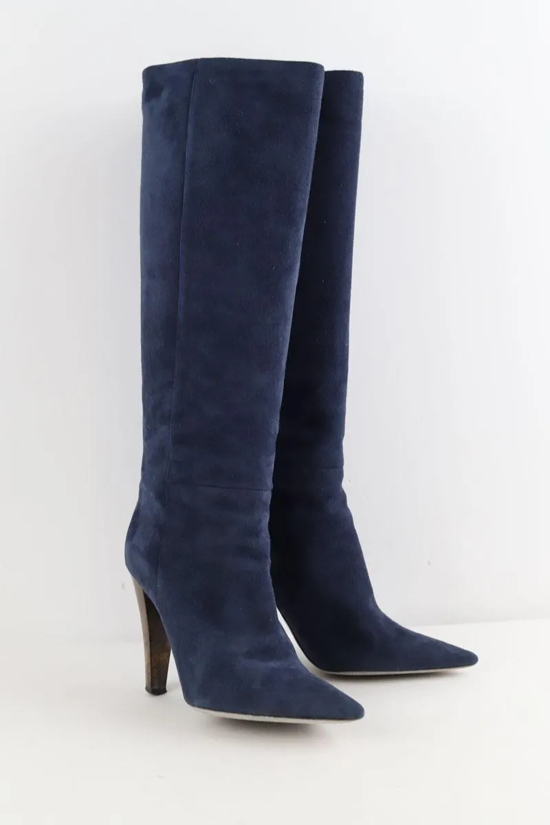 Bottes en daim Sergio Rossi bleu. Matière principale daim. Taille 38.