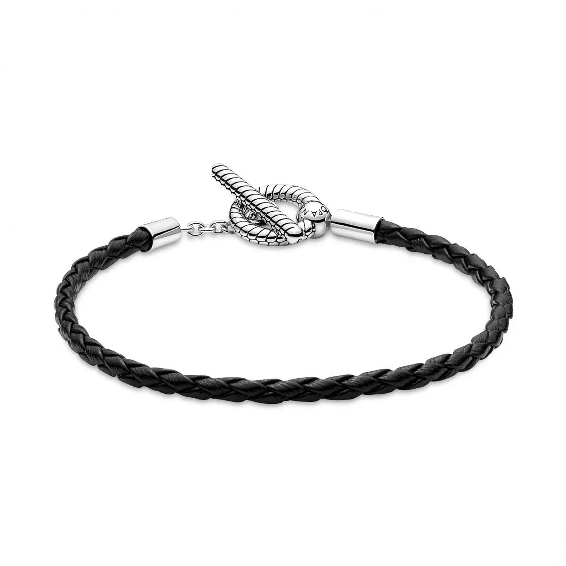 Bracelet en Cuir Tressé avec Fermoir T Pandora Moments - Pandora | 3 Suisses