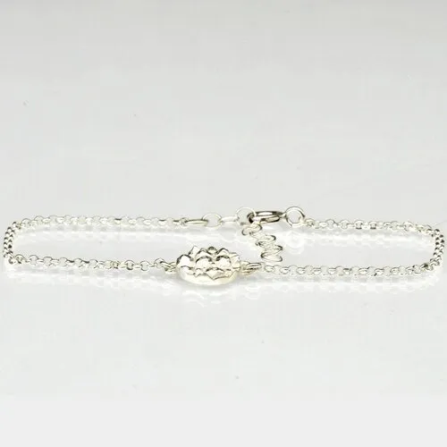 Bracelet fin litchi minimaliste et ajustable en argent massif 925/1000