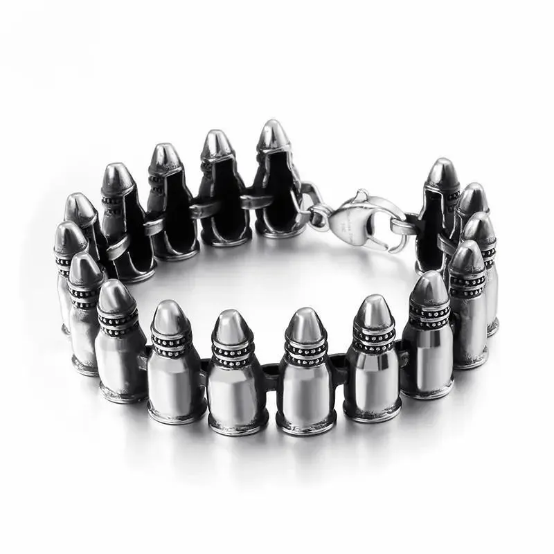 BRACELET MILITAIRE - CHARGEUR PLEIN (ARGENT)